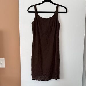 Vintage Brown Sleeveless Dress